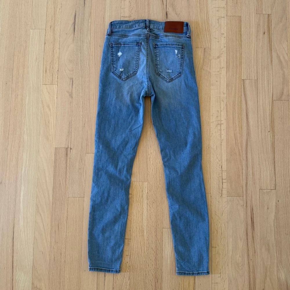 Hidden Los Angeles Women's Blue Distressed Skinny Jeans, Size 26 Waist - Picture 3 of 3